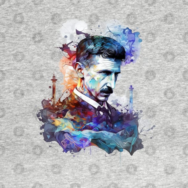 Nikola Tesla-inspired design by Buff Geeks Art